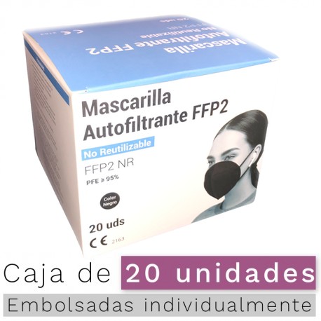 Mascarilla negra FFP2 autofiltrante (20 Unidades) - Roca La Marina