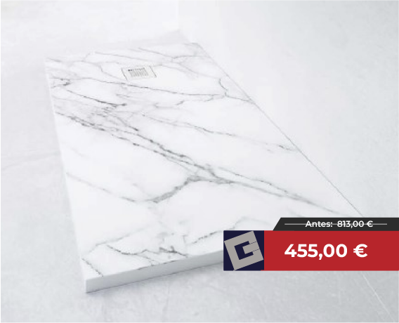 Plato ducha Nuovvo Creativeskin 120×80 white marble